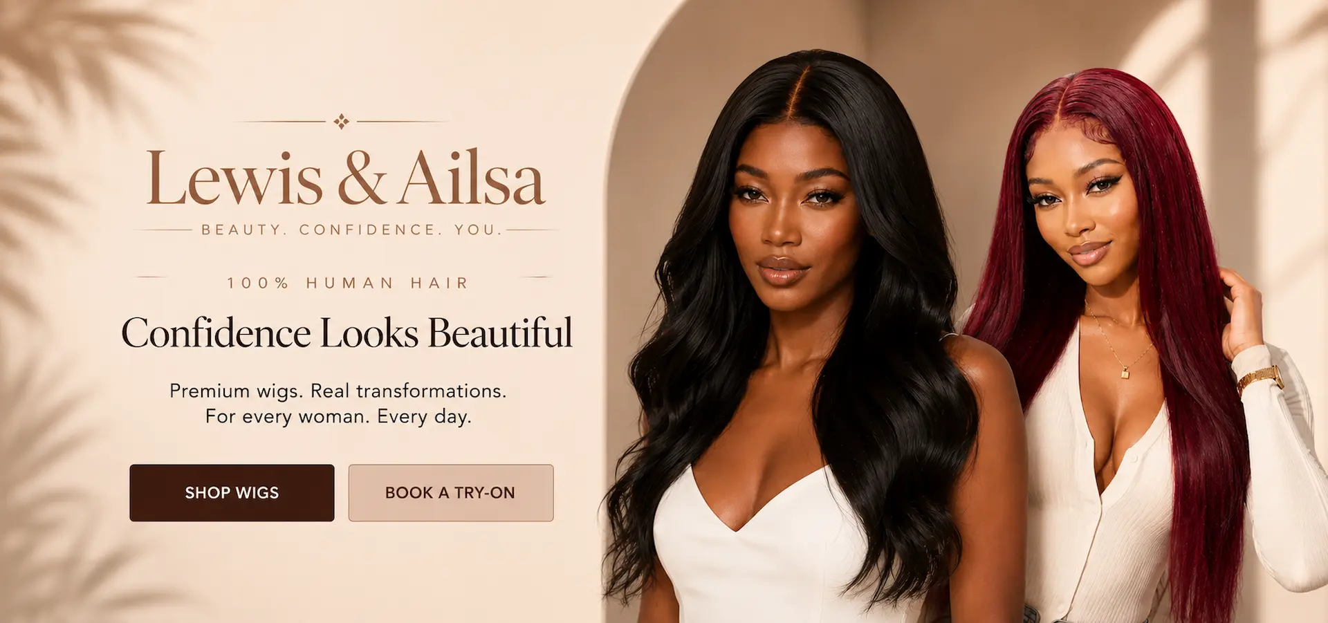 Lewis & Ailsa Premium Human Hair Wigs Banner